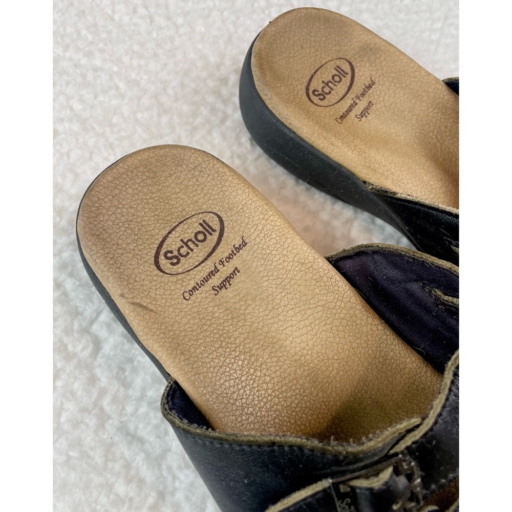 DR. SCHOLL’S • Black/Tan Strappy Buckle Slip-On Sandals, 4 - Picture 12 of 14
